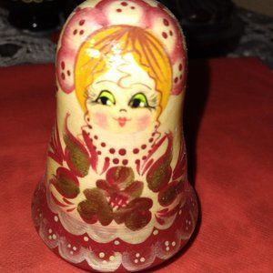 Handmade Vintage Wooden Musical Doll, Made in Ukraine